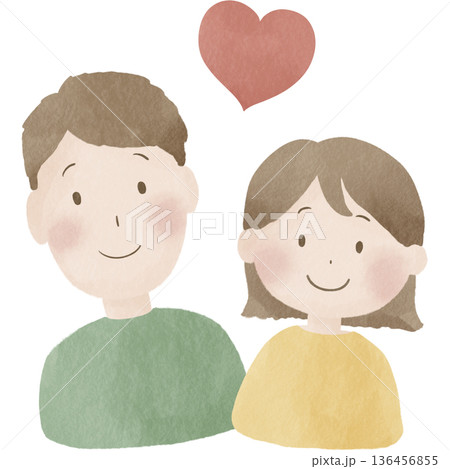 仲良し夫婦カップルのポートレート｜男女,2人,愛情,結婚 136456855