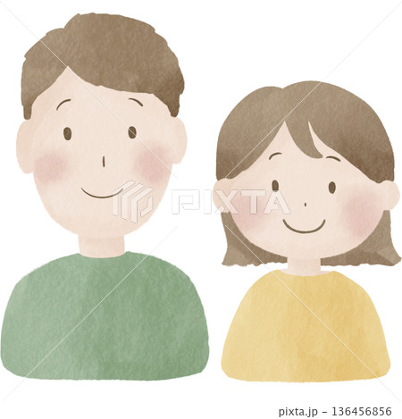 仲良し夫婦カップルのポートレート｜男女,2人,愛情,結婚 136456856