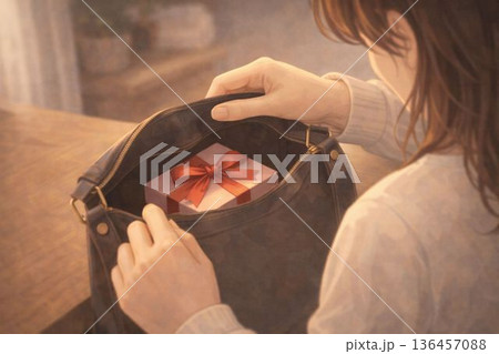 バッグの中に入れたギフトを確認する 136457088