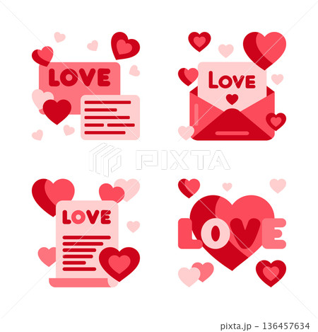 Animated collection of lovethemed icons suitable for digital marketing and greeting cards Animated collection of lovethemed icons suitable for digital marketing and greeting cards 136457634