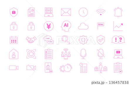 リモートワークアイコンセット 136457838