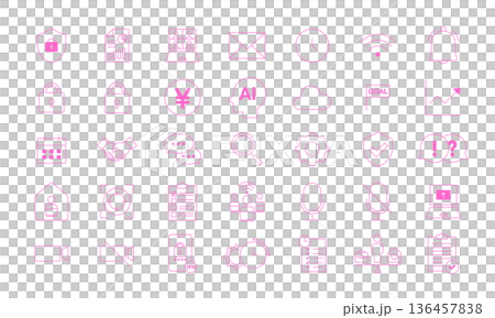 リモートワークアイコンセット 136457838