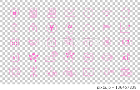 AI business icon set 136457839
