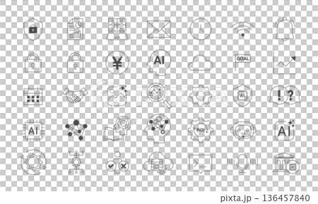 AIビジネスアイコンセット 136457840