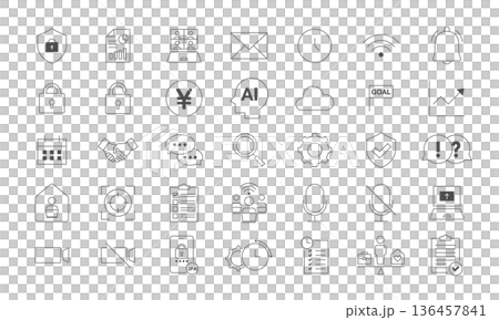 リモートワークアイコンセット 136457841