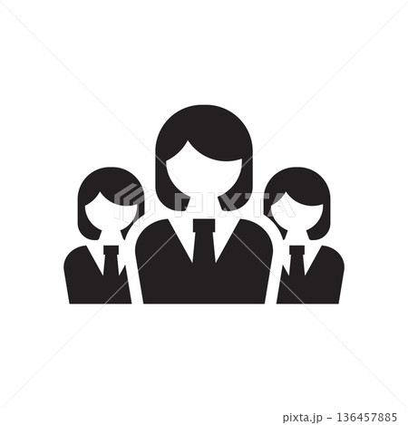 Business Woman Icon Flat Vector. Clean and minimal graphic design. Business Woman Icon Flat Vector. Clean and minimal graphic design. 136457885