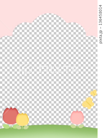 Tulip frame pink vertical 136458014