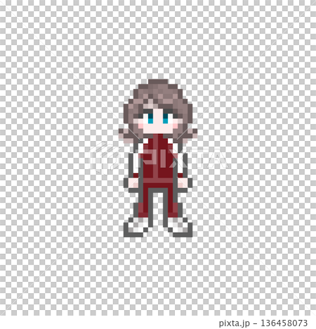 A female student wearing a pixelated long-sleeved jersey A female student wearing a pixelated long-sleeved jersey 136458073