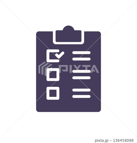 Solid Ballot Paper Icon on clipboard with check mark represents European election voting list democratic choice and polling form symbol Solid Ballot Paper Icon on clipboard with check mark represents European election voting list democratic choice and polling form symbol 136458098