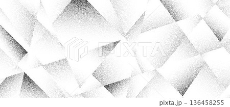 Grain polygonal pattern texture. Noise rough gradient triangles background. Abstract stippled geometric wallpaper overlay. Grunge dotted polygon surface overlay. Vector mosaic cover 136458255