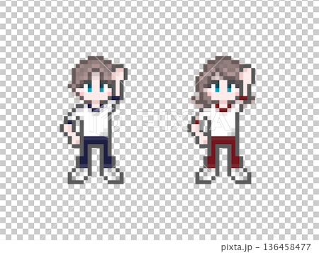 A male and female student wearing a short-sleeved jersey making a dotted fist pump A male and female student wearing a short-sleeved jersey making a dotted fist pump 136458477