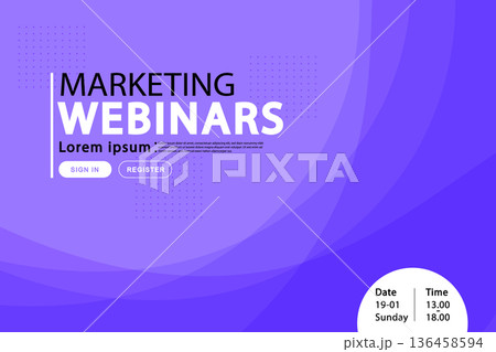 Webinar background for digital marketing and masterclasses. Features professional purple curves and abstract layers for live streaming events. Webinar background for digital marketing and masterclasses. Features professional purple curves and abstract layers for live streaming events. 136458594