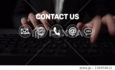 Contact Us Icons Set for Communication, Customer Support, and Help Center Muxer 136458612