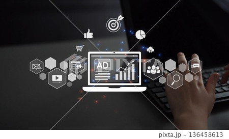 Online Ads Strategy and Digital Content Marketing for Business Growth Muxer 136458613