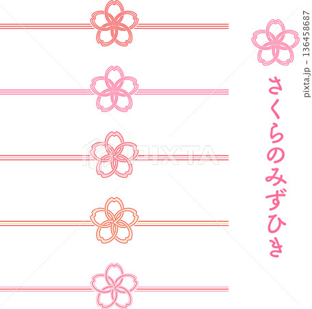 桜の水引飾りのベクターイラスト素材 136458687