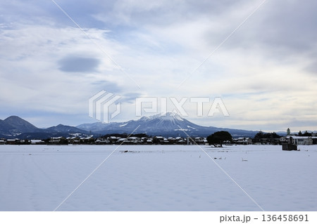 冬の大山と田園風景 6 冬の大山と田園風景 6 136458691