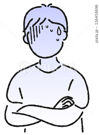 冷や汗をかく男性 136458696