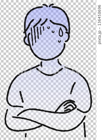 冷や汗をかく男性 136458696