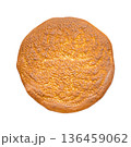 Round homemade flatbread isolated on white background. 136459062