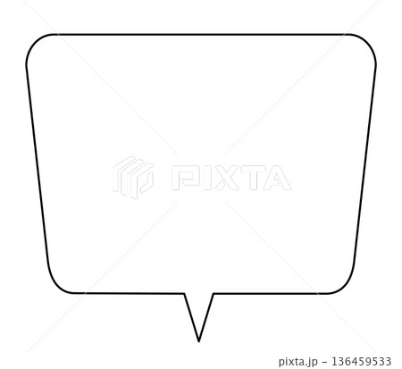 変形四角吹き出し 中央しっぽ 単品 136459533