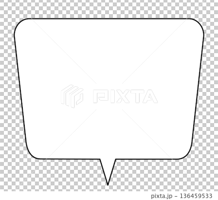 變形方形對話框,中心尾部,單一項目 變形方形對話框,中心尾部,單一項目 136459533