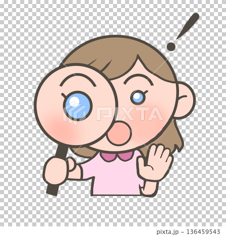 白人女孩用放大鏡發現了一些東西 136459543