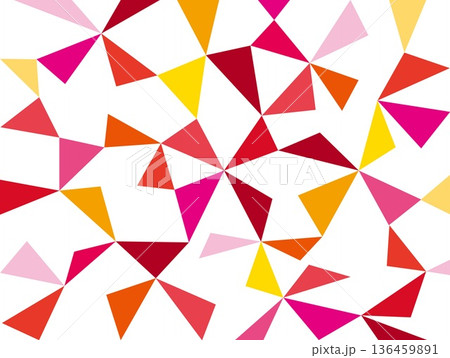 幾何学模様　三角形　白背景　カラフル 136459891