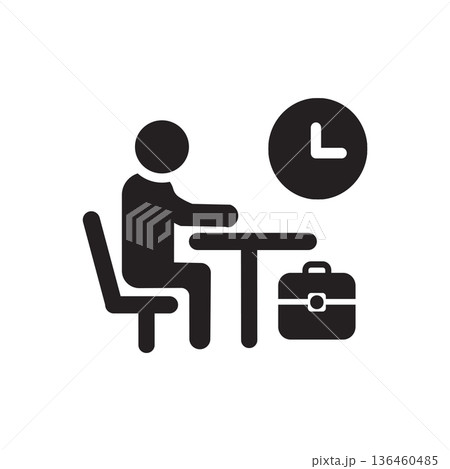 Work Team Icon Flat Vector. Clean and minimal graphic design. Work Team Icon Flat Vector. Clean and minimal graphic design. 136460485