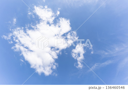 Clouds in the blue sky, Panoramic stage by light background during the summer day. 136460546