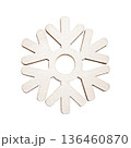 White Snowflake Isolated on Transparent Background Winter Christmas Decoration 136460870