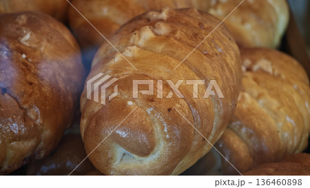 Sea salt butter bread roll or Shio pan. 136460898