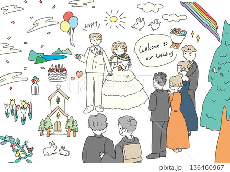 結婚式ウェディング素材 結婚式ウェディング素材 136460967