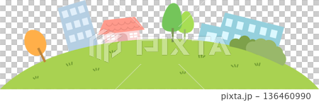 Background with houses and buildings 136460990