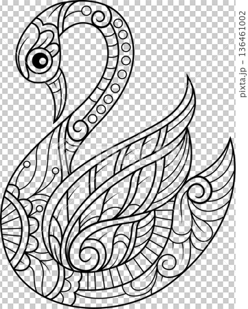 Hand drawn of goose in zentangle style Hand drawn of goose in zentangle style 136461002