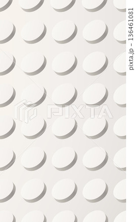 3d white geometric embossed circles abstract texture background creating clean minimalist aesthetic 136461081