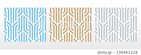 Set of abstract geometric patterns. Seamless vector backgrounds. Colored ornaments Graphic modern patterns Simple lattice graphic design Set of abstract geometric patterns. Seamless vector backgrounds. Colored ornaments Graphic modern patterns Simple lattice graphic design 136461128
