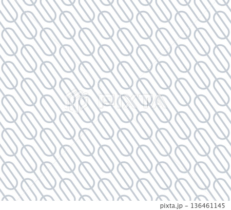 The geometric pattern with wavy lines. Seamless vector background. White and gray texture. Simple lattice graphic design 136461145