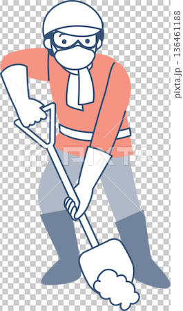 Woman digging soil with a shovel 136461188