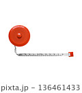 Red measuring tape on transparent background Construction tool PNG 136461433