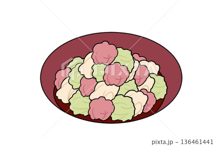 ひな祭りのひなあられのイラスト ひな祭りのひなあられのイラスト 136461441
