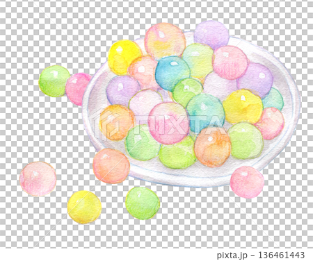 水彩イラスト おいり 水彩イラスト おいり 136461443