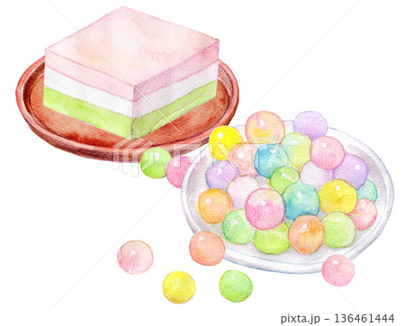 水彩イラスト　おいり 136461444