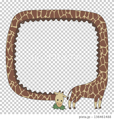 かわいいキリンのフレーム 136461488