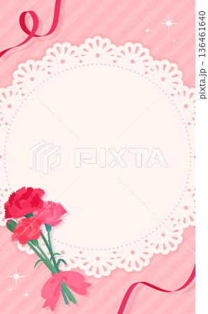 母の日のレースフレーム_文字なし_縦 母の日のレースフレーム_文字なし_縦 136461640