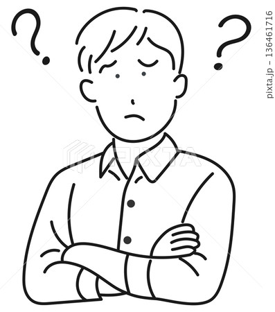疑問を持つ若い男性 136461716