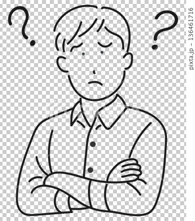 疑問を持つ若い男性 136461716