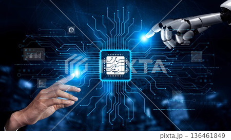 AI Brain Processing Data with Generative Artificial Intelligence Concept Muxer 136461849