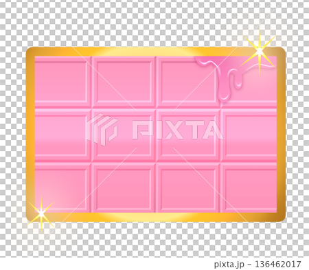 ピンクのイチゴ味のチョコレートフレーム ピンクのイチゴ味のチョコレートフレーム 136462017