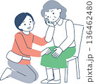 高齢女性の悩みに耳を傾ける若い女性 136462480