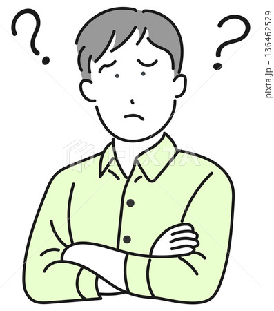 疑問を持つ若い男性 136462529